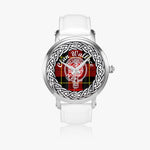 Scottish Wallace Clan Tartan Crest Badge Silver Automatic Watch Size 46mm