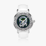 MacEwen Scottish Clan Tartan Crest Badge Silver Automatic Watch Size 46mm