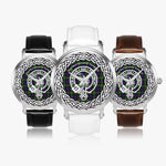 Scottish Macdonnell Of Glengarry Clan Tartan Crest Badge Silver Automatic Watch Size 46mm