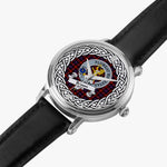 Broun Scottish Clan Tartan Crest Badge Silver Automatic Watch Size 46mm