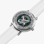 Wishart Scottish Clan Tartan Crest Badge Silver Automatic Watch Size 46mm