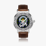 Dundas Scottish Clan Tartan Crest Badge Silver Automatic Watch Size 46mm