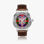 Scottish Gow Clan Tartan Crest Badge Silver Automatic Watch Size 46mm