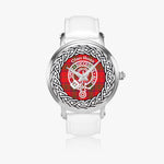 Scottish Ross Clan Tartan Crest Badge Silver Automatic Watch Size 46mm