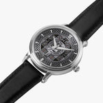 Clan MacPherson Crest & Tartan Knot Sterling Silver Unisex Automatic Watch (Silver) Size 46mm