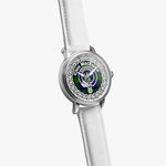 Scottish MacEwen Clan Tartan Crest Badge Silver Automatic Watch Size 46mm
