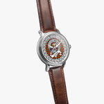 Lennox Scottish Clan Tartan Crest Badge Silver Automatic Watch Size 46mm