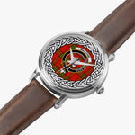 Maxton Scottish Clan Tartan Crest Badge Silver Automatic Watch Size 46mm