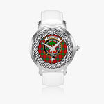 Fenton Scottish Clan Tartan Crest Badge Silver Automatic Watch Size 46mm