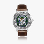 Wishart Scottish Clan Tartan Crest Badge Silver Automatic Watch Size 46mm