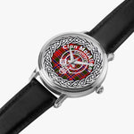 MacAlister Scottish Clan Tartan Crest Badge Old Silver Automatic Watch Size 46mm
