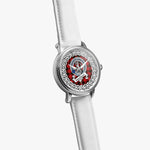 MacQueen Scottish Clan Tartan Crest Badge Silver Automatic Watch Size 46mm