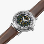 MacLellan Scottish Clan Tartan Crest Badge Silver Automatic Watch Size 46mm
