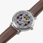 MacPherson Scottish Clan Tartan Crest Badge Silver Automatic Watch Size 46mm