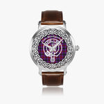 Scottish Montgomery Clan Tartan Crest Badge Silver Automatic Watch Size 46mm