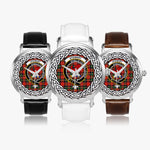 Stewart (Stuart) of Bute Scottish Clan Tartan Crest Badge Silver Automatic Watch Size 46mm