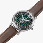 Clan Lamont Crest & Tartan Knot Sterling Silver Unisex Automatic Watch (Silver) Size 46mm