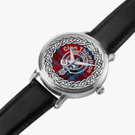 Thompson Scottish Clan Tartan Crest Badge Silver Automatic Watch Size 46mm