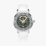 Paisley Scottish Clan Tartan Crest Badge Silver Automatic Watch Size 46mm