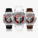 Menzies Scottish Clan Tartan Crest Badge Old Silver Automatic Watch Size 46mm