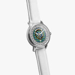 Haliburton Scottish Clan Tartan Crest Badge Silver Automatic Watch Size 46mm