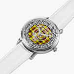Scottish Jardine Clan Tartan Crest Badge Silver Automatic Watch Size 46mm