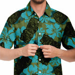 Men Hawaiian Shirt Ali'i Refuge Hawaiian Hibiscus Tiki Hawaiian Men Short Sleeve Shirt