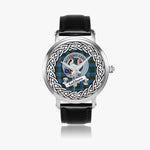 Cockburn Scottish Clan Tartan Crest Badge Silver Automatic Watch Size 46mm