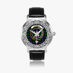 Russell Scottish Clan Tartan Crest Badge Silver Automatic Watch Size 46mm