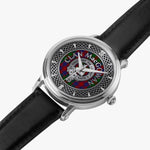 Clan MacGowan Crest & Tartan Knot Sterling Silver Unisex Automatic Watch (Silver) Size 46mm