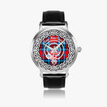 MacTavish Scottish Clan Tartan Badge Silver Automatic Watch Size 46mm