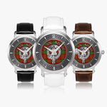 Clan Adair Crest & Tartan Knot Sterling Silver Unisex Automatic Watch (Silver) Size 46mm