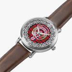 Scottish Lumsden Clan Tartan Crest Badge Silver Automatic Watch Size 46mm