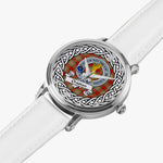 Chattan Scottish Clan Tartan Crest Badge Silver Automatic Watch Size 46mm