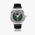Byres Scottish Clan Tartan Crest Badge Silver Automatic Watch Size 46mm