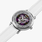 Scottish MacDonald Clan Tartan Crest Badge Silver Automatic Watch Size 46mm