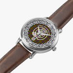 Scottish Kinninmont Clan Tartan Crest Badge Silver Automatic Watch Size 46mm
