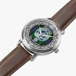 Dawson Scottish Clan Tartan Crest Badge Silver Automatic Watch Size 46mm