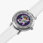 Wardlaw Scottish Clan Tartan Crest Badge Silver Automatic Watch Size 46mm
