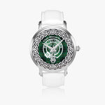 Scottish MacArthur Clan Tartan Crest Badge Silver Automatic Watch Size 46mm