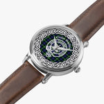 Scottish Baillie Clan Tartan Crest Badge Silver Automatic Watch Size 46mm