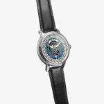 Ralston Scottish Clan Tartan Crest Badge Silver Automatic Watch Size 46mm