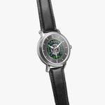 Clan Farquharson Crest & Tartan Knot Sterling Silver Unisex Automatic Watch (Silver) Size 46mm