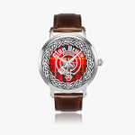 Scottish Bruce Modern Scottish Clan Tartan Crest Badge Silver Automatic Watch Size 46mm