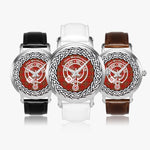 Scottish MacDougall Clan Tartan Crest Badge Silver Automatic Watch Size 46mm