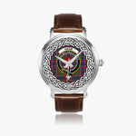 Adam Scottish Clan Tartan Crest Badge Silver Automatic Watch Size 46mm