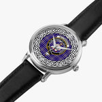 Allardice Scottish Clan Tartan Crest Badge Silver Automatic Watch Size 46mm