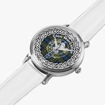 Scottish Maclellan Clan Tartan Crest Badge Silver Automatic Watch Size 46mm