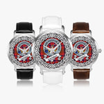 Lumsden Scottish Clan Tartan Crest Badge Silver Automatic Watch Size 46mm