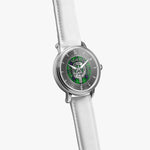 Clan MacDonald Crest & Tartan Knot Sterling Silver Unisex Automatic Watch (Silver) Size 46mm